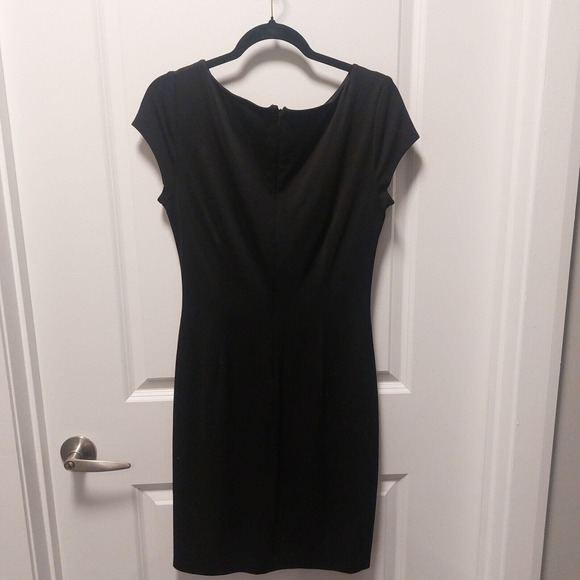 Vintage CACHE Little Black Cocktail Dress Surplice Wrap Y2K Size 10 M - Picture 4 of 5